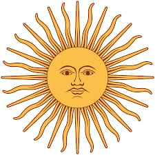 Golden sun icon with a smiling face and radiating rays around a circular center